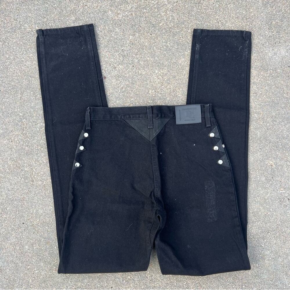 Vintage 80s 90s Diamond Gusset Bareback Black Cowgirl Western Jeans